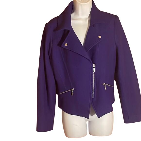 Chico's Blue Pure Wool Cropped Jacket. 1 - Picture 1 of 4